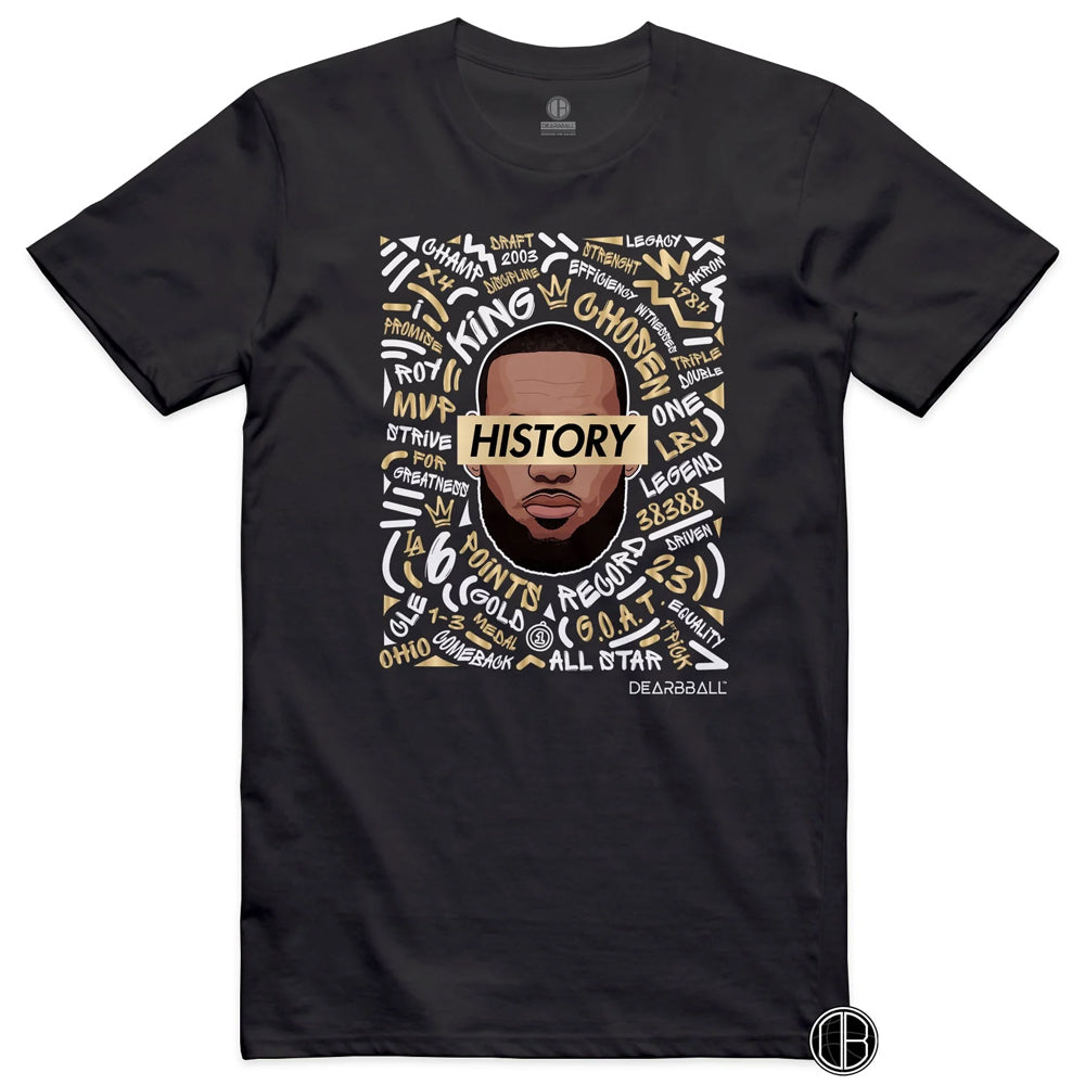 DearBBall Kids Tee - LeBron James History 'Black'