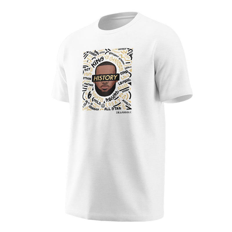 DearBBall Kids Tee - LeBron James History 'White'