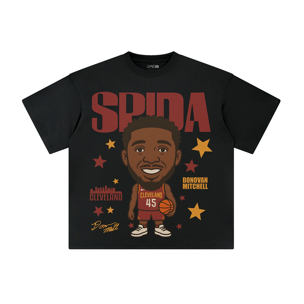 Athentiq Donovan Mitchell 'Spida' Cartoon T-Shirt 'Black'