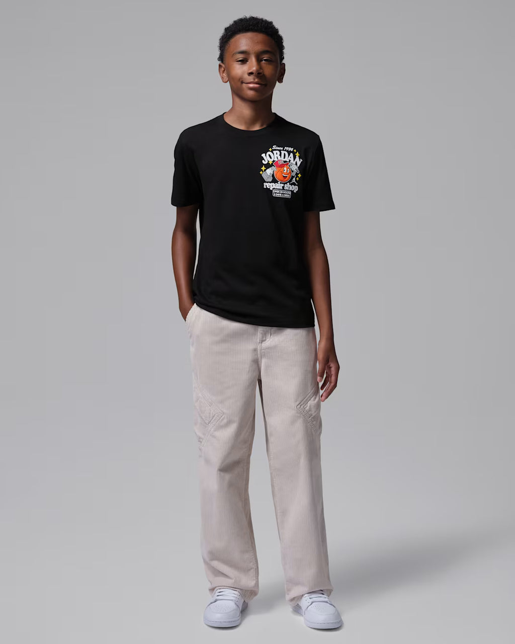 Jordan Big Kids' MJ's Repair Shop T-Shirt 'Black'