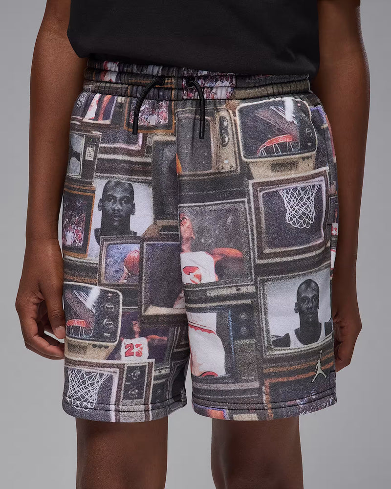 Jordan Big Kids' Brooklyn Printed Fleece Shorts 'Black'