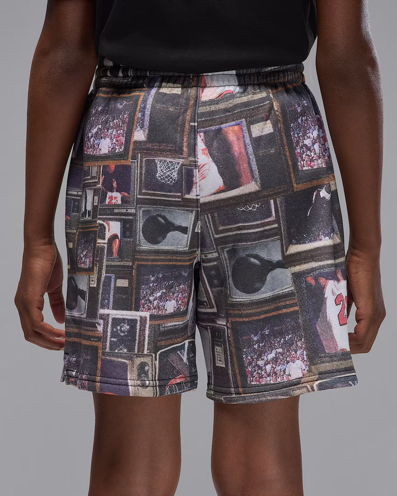 Jordan Big Kids' Brooklyn Printed Fleece Shorts 'Black'