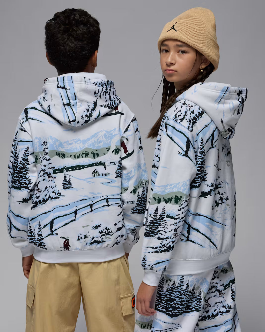 Jordan Brooklyn Fleece Big Kids' Holiday Pullover Hoodie 'Sail'