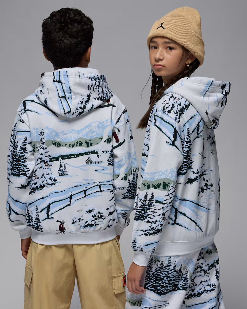 Jordan Brooklyn Fleece Big Kids' Holiday Pullover Hoodie 'Sail'