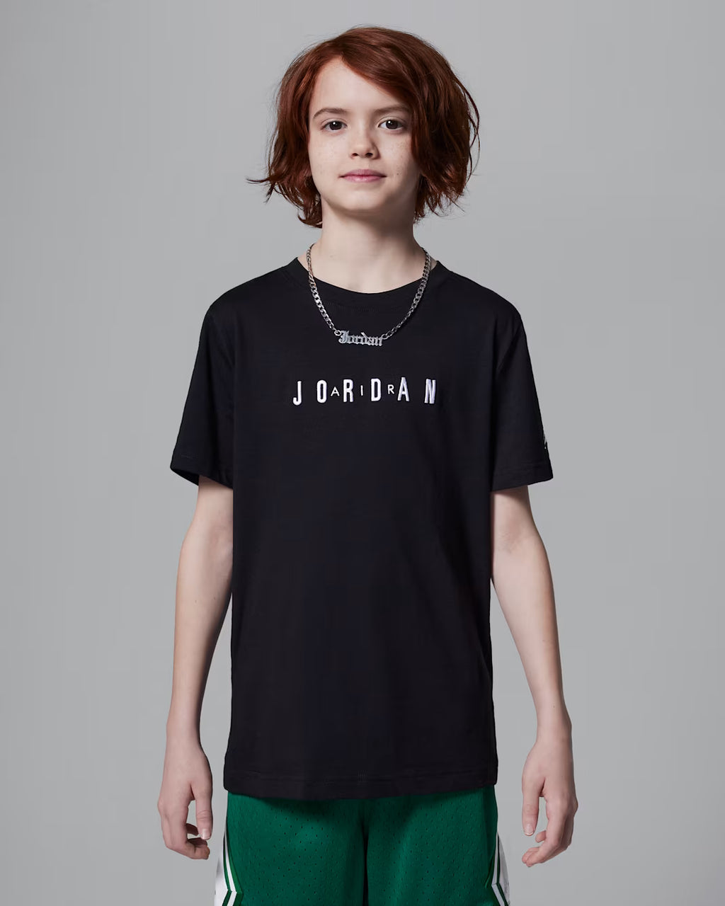 Jordan Big Kids' Embroidered T-Shirt 'Black'