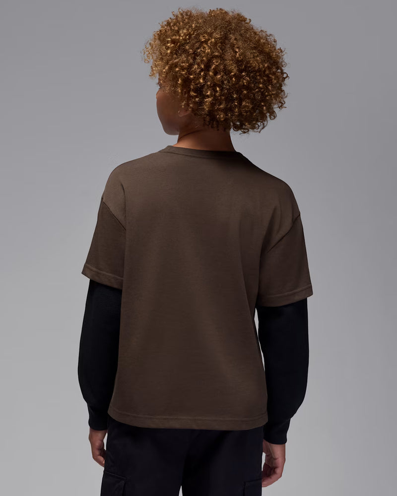 Jordan MVP Big Kids' Twofer T-Shirt 'Brown/Black'