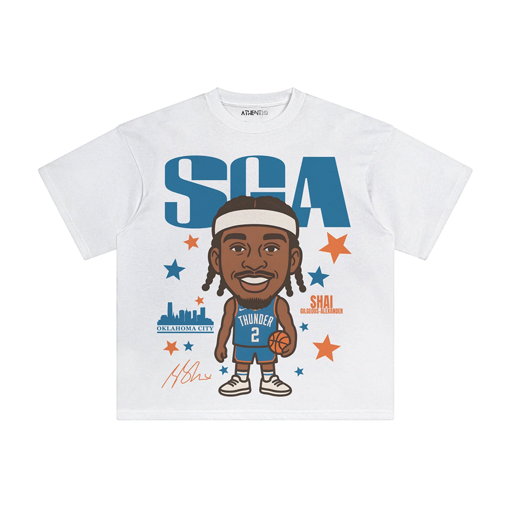 Athentiq Shai Gilgeous-Alexander 'SGA' Cartoon T-Shirt 'White'
