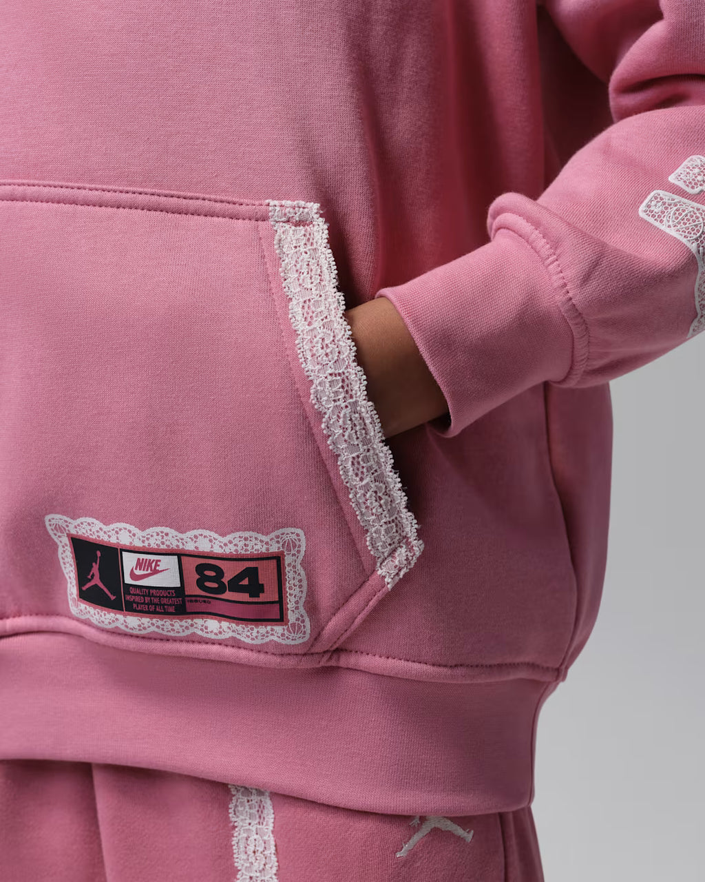 Jordan Big Kids' Fleece Hoodie 'Pink'