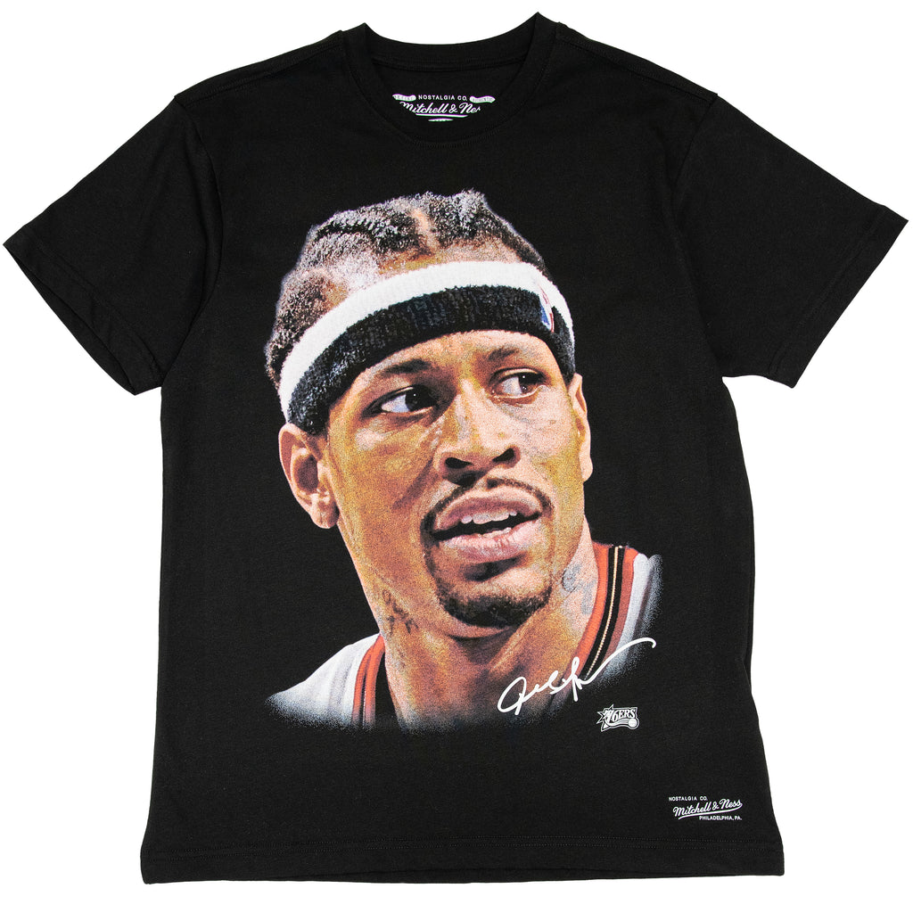 Mitchell & Ness NBA Player Big Face Tee T-shirt 76ers Allen Iverson 'Black'