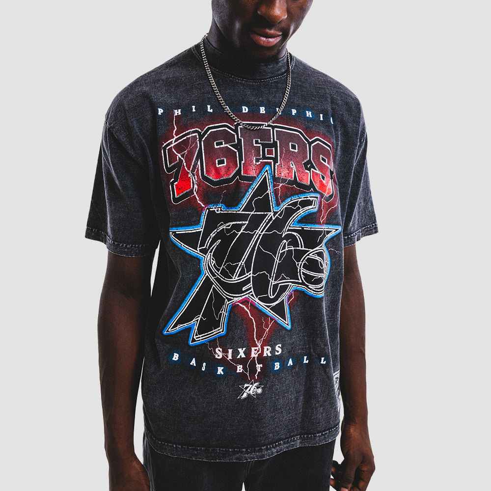 M&N Philadelphia 76ers Oversized Graphic Tee 'Black'