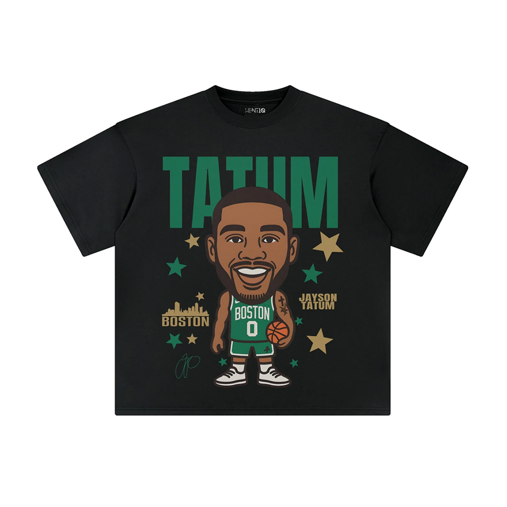 Athentiq Jayson Tatum Cartoon T-Shirt 'Black'