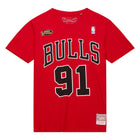 Mitchell & Ness NBA Hard Wood Classic Name & Number Tee T-shirt Chicago Bulls Dennis Rodman 'Red'