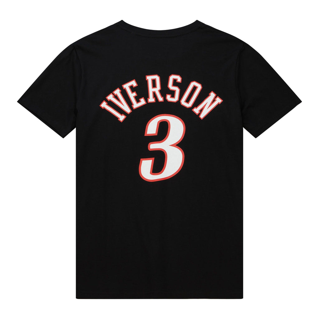 Mitchell & Ness NBA Hard Wood Classic Name & Number Tee T-shirt Allen Iverson Philadelphia 76ers 'Blue'