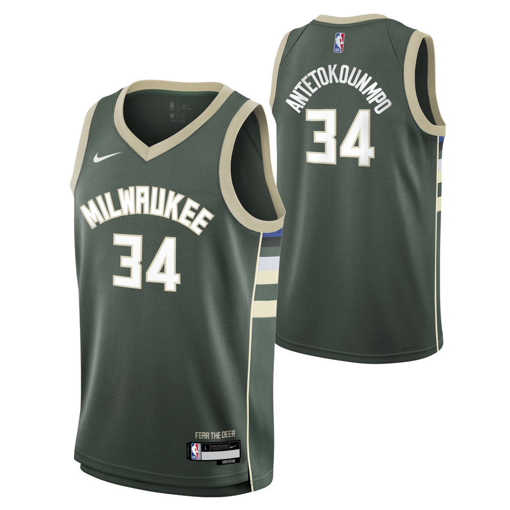 Giannis Antetokounmpo Milwaukee Bucks Boys Icon Swingman Kids Jersey 'Green'