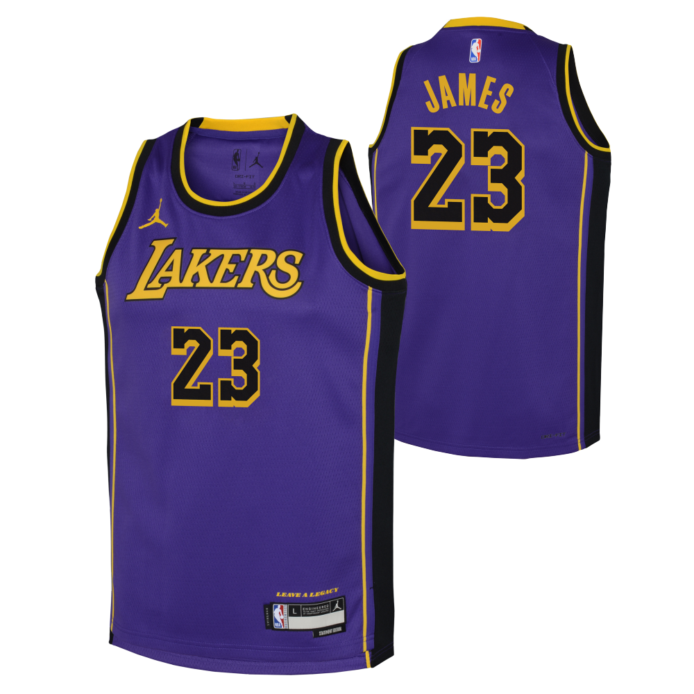 LeBron James Los Angeles Lakers Jordan Boys Statement Swingman Kids Jersey 'Purple'