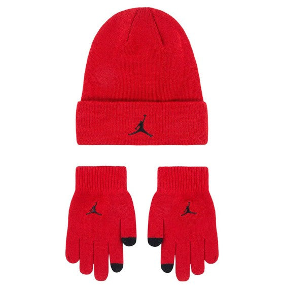 Jordan Essential Beanie Gloves Kids Set 'Red'