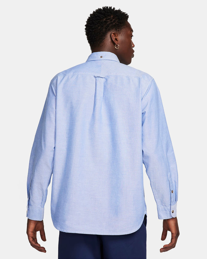 Nike Life Men's Long-Sleeve Oxford Button-Down Shirt 'White/Royal/Grey'