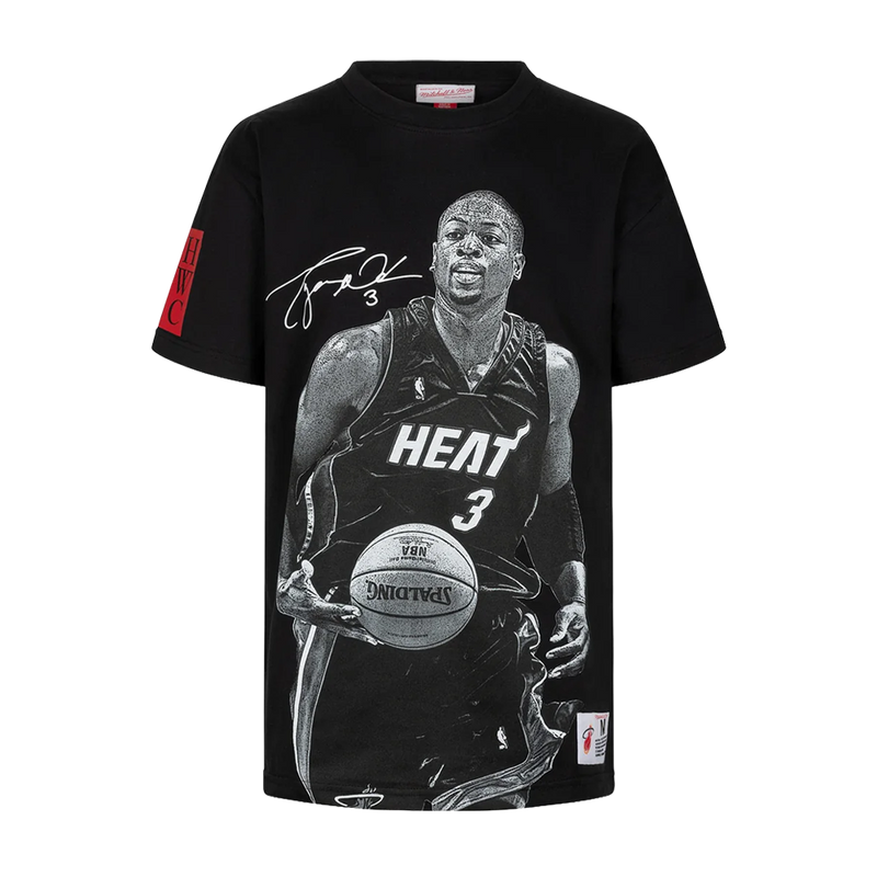Mitchell & Ness NBA Ultimate Player Tee Vintage Logo Heat  'Dwayne Wade Black'