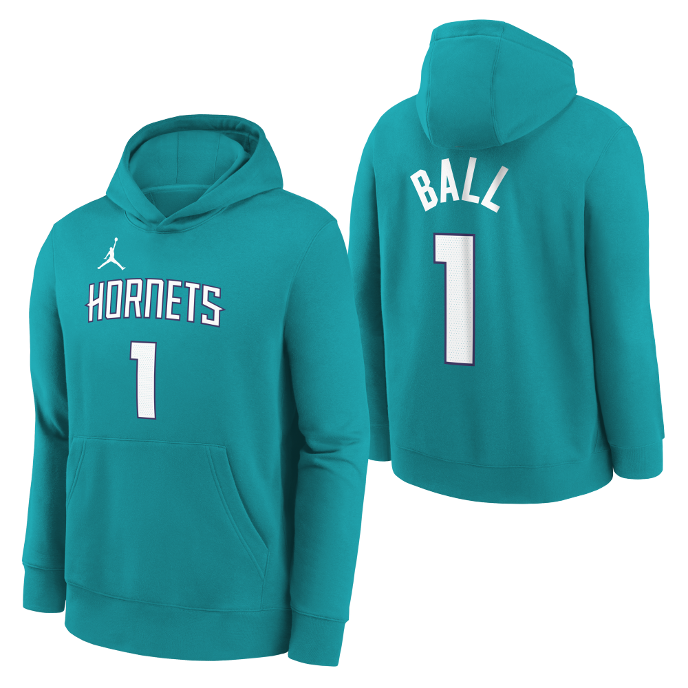 Lamelo Ball Charlotte Hornets Jordan Boys Club Fleece N&N Kids Hoody 'Teal'