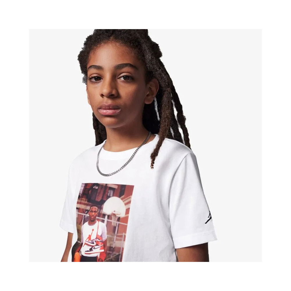 Jordan Big Kids MJ Photo T-Shirt 'White'