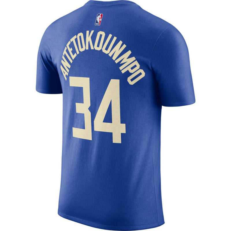 Giannis Antetokounmpo Milwaukee Bucks Nike Essential N&N City Edition Men's T-Shirt 'Blue'