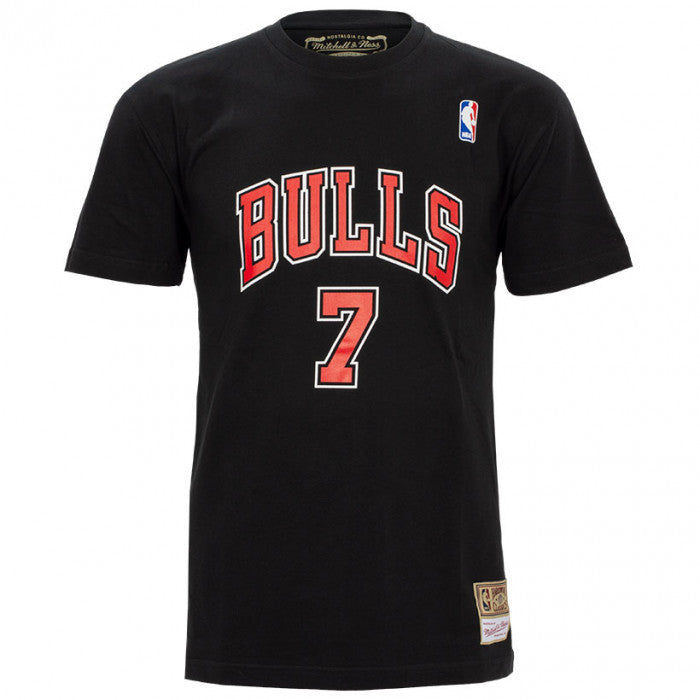 Mitchell & Ness Toni Kukoc 7 Chicago Bulls HWC T-Shirt 'Black'