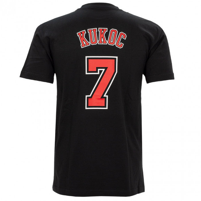 Mitchell & Ness Toni Kukoc 7 Chicago Bulls HWC T-Shirt 'Black'