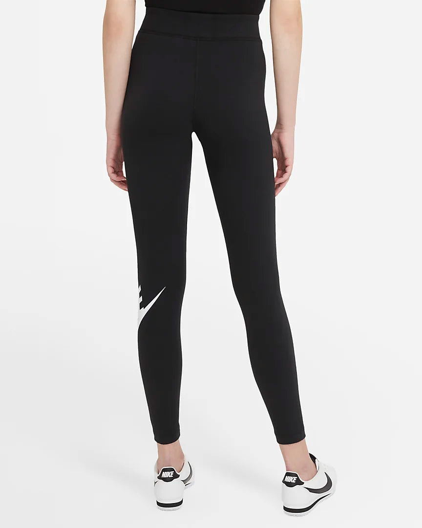 Nike Sportswear Essential Women's High-Waisted Logo Leggings 'Black/White'