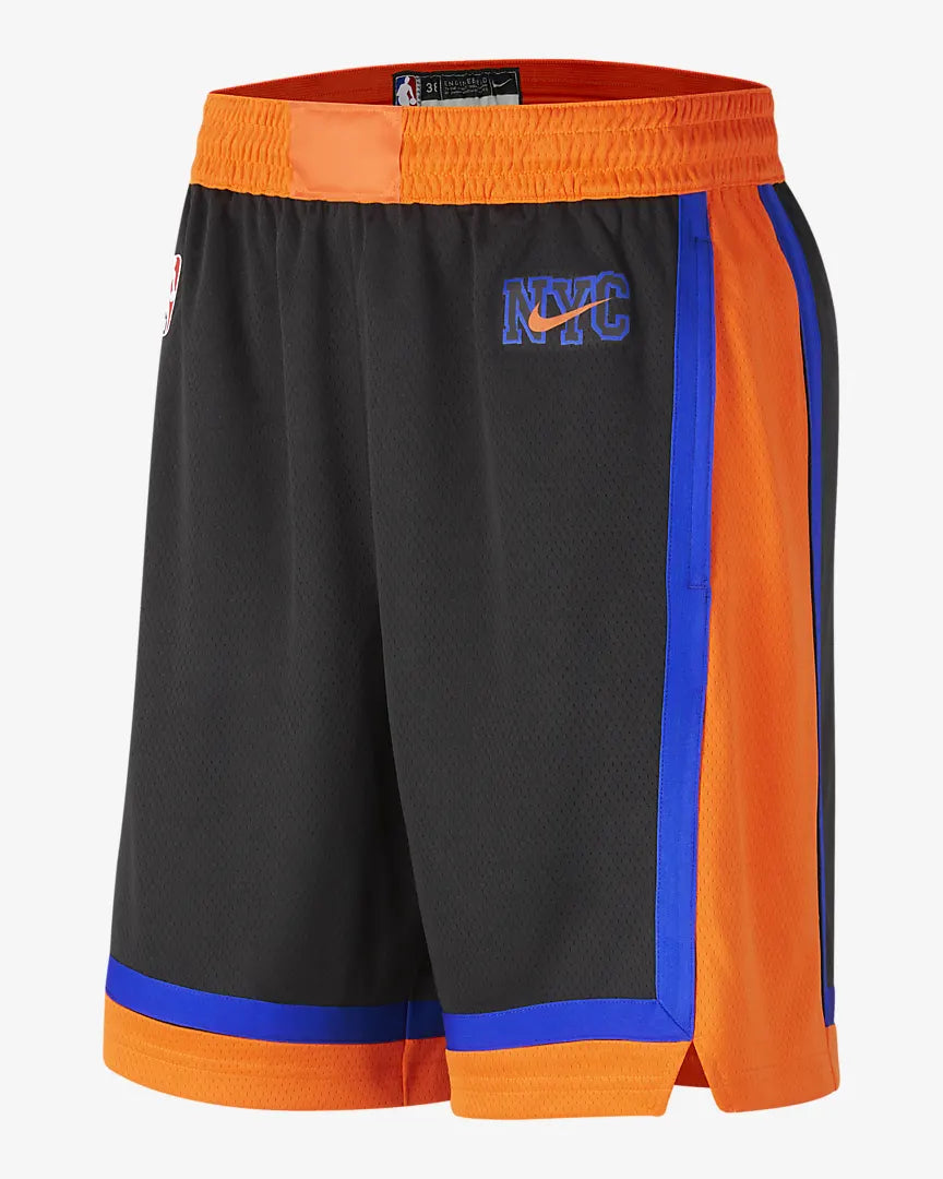 Nike NBA New York Knicks City Edition Boys Short 'Black/Orange'