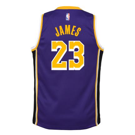 LeBron James Lakers Statement Edition 2020 Jordan NBA Swingman Jersey Kids 'Purple/Black'