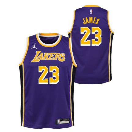 LeBron James Lakers Statement Edition 2020 Jordan NBA Swingman Jersey Kids 'Purple/Black'