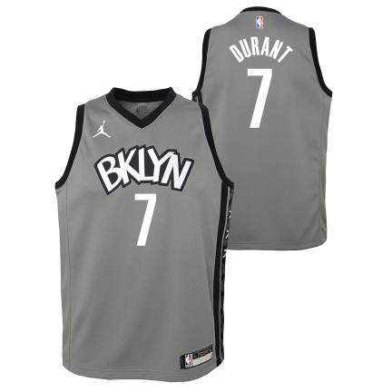 Kevin Durant Nets Statement Edition 2020 Jordan NBA Swingman Jersey Kids 'Grey'