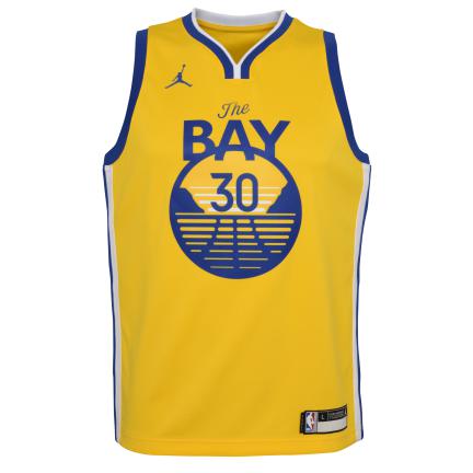 Stephen Curry Warriors Statement Edition 2020 Jordan NBA Swingman Jersey Kids 'Amarillo/Blue'