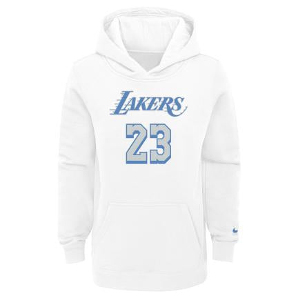 Nike NBA City Edition Hoodie Kids Los Angeles Lakers LeBron James 'White/Blue'