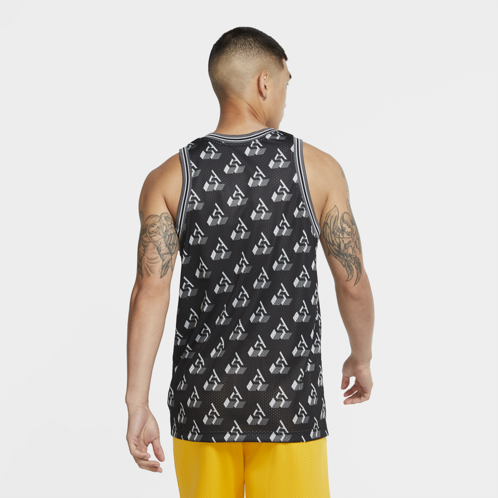 Giannis Men's Sleeveless Printed Top 'Black/White'