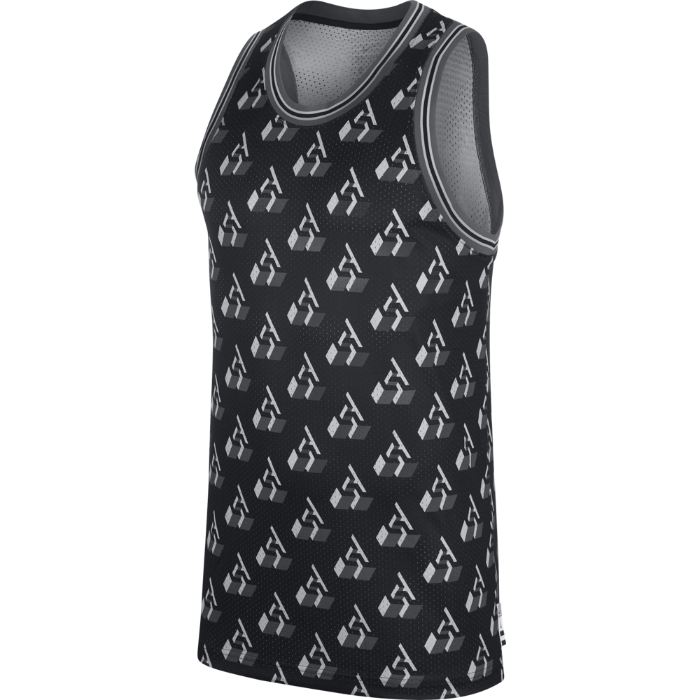 Giannis Men's Sleeveless Printed Top 'Black/White'