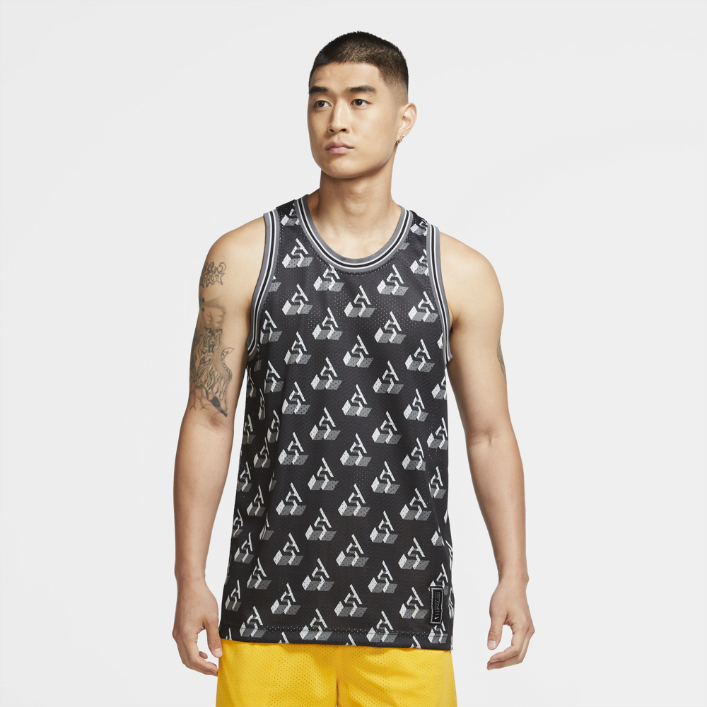 Giannis Men's Sleeveless Printed Top 'Black/White'