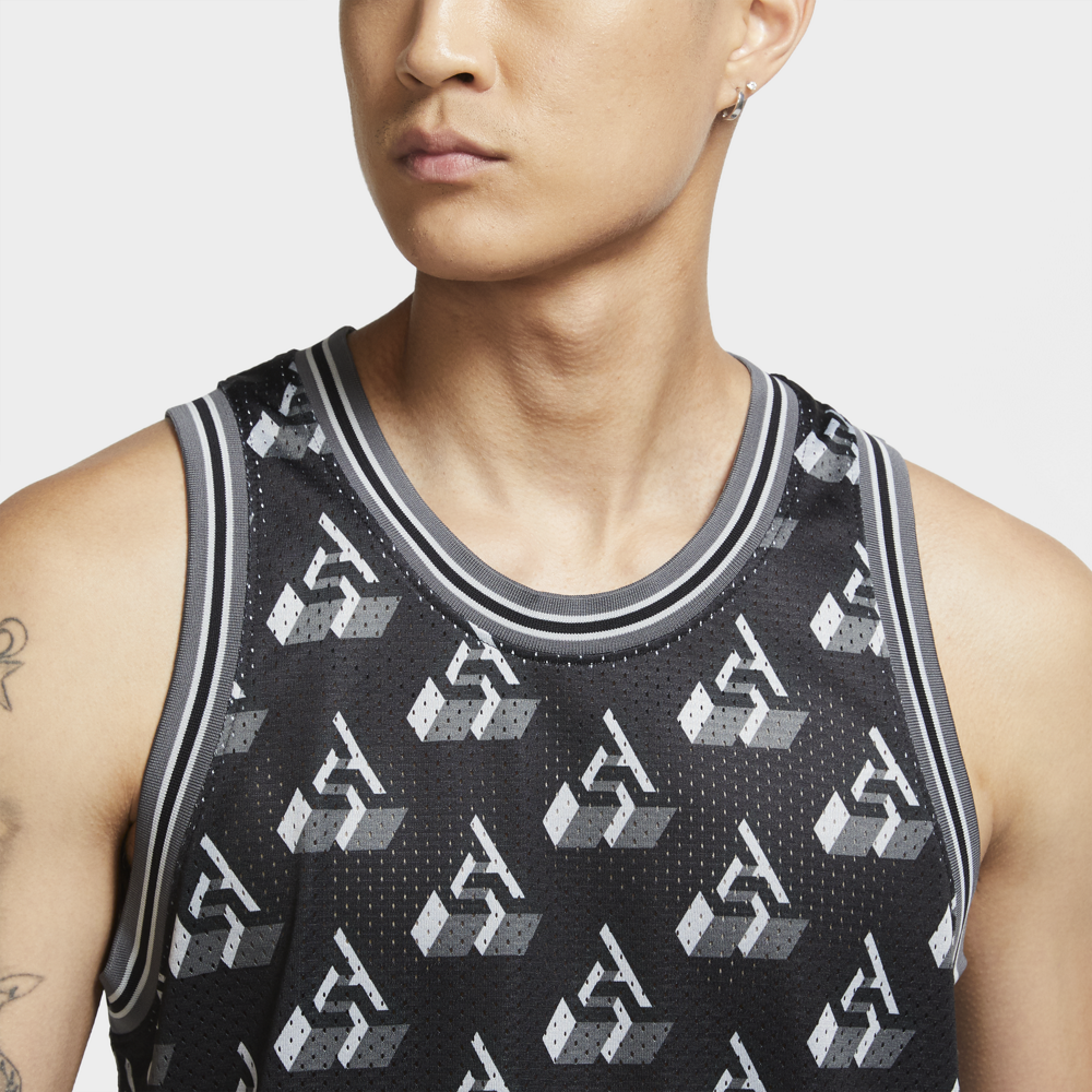 Giannis Men's Sleeveless Printed Top 'Black/White'