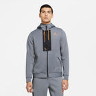Jordan Air Men’s Fleece Full-Zip Hoodie 'Grey/Orange/Black'