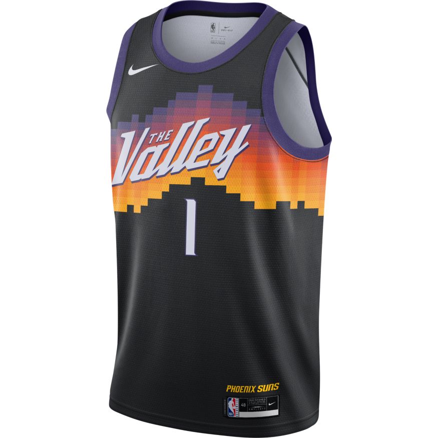 Devin Booker Phoenix Suns City Edition Nike NBA Swingman Jersey 'Black/Orange'