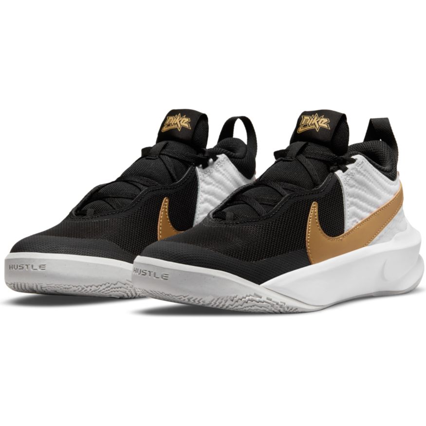 Nike Team Hustle D 10 Big Kids' Basketball Shoes (GS) 'Black/Gold/White'