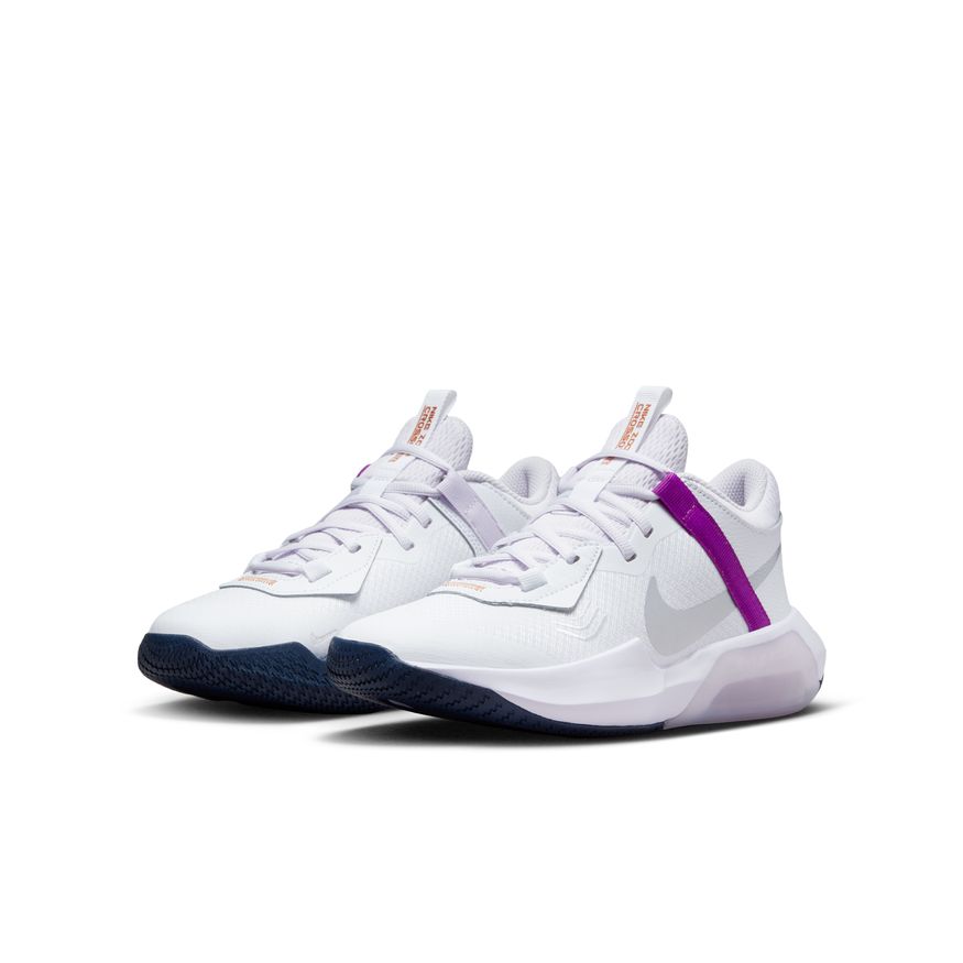 Nike Air Zoom Crossover Big Kids' Basketball Shoes 'White/Silver/Grape'