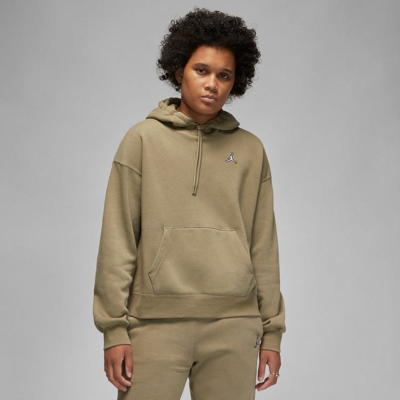 Jordan Brooklyn Women's Fleece Pullover Hoodie 'Olive/White'