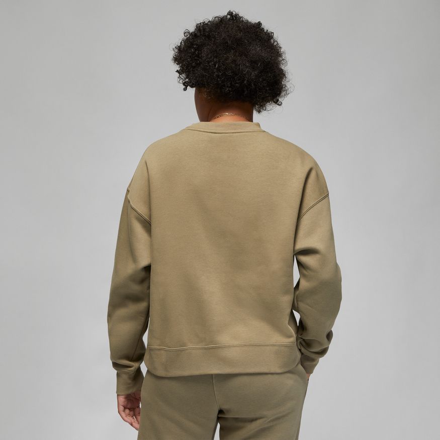 Jordan Brooklyn Women's Fleece Crew-Neck Sweatshirt 'Olive/White'