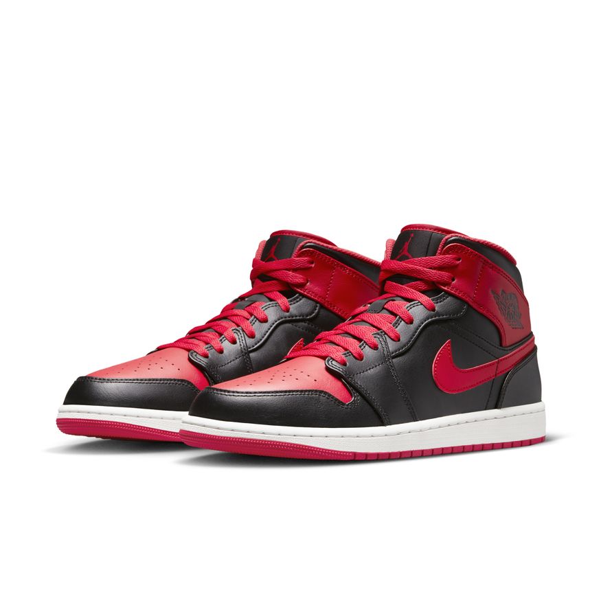 Air Jordan 1 Mid Men's Shoes 'Black/Red/White'