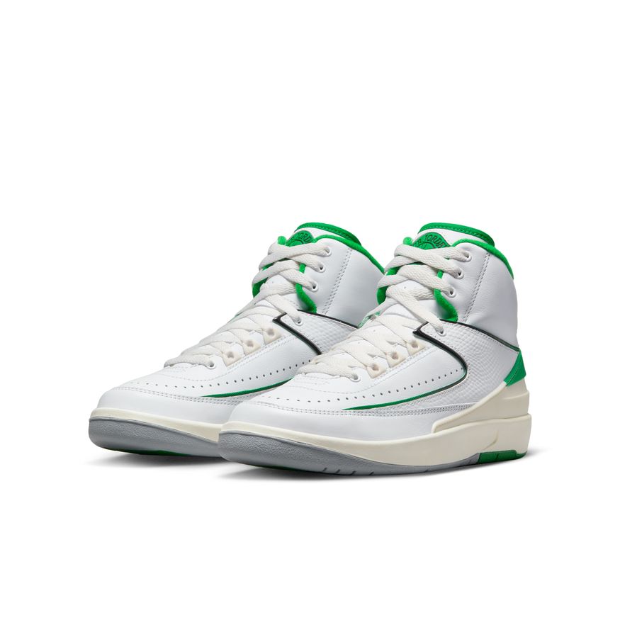 Air Jordan 2 Retro Big Kids' Shoes (GS) 'White/Lucky Green/Sail'