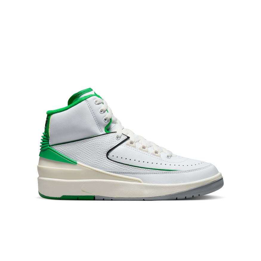 Air Jordan 2 Retro Big Kids' Shoes (GS) 'White/Lucky Green/Sail'