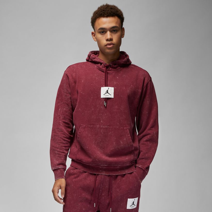 Jordan Essentials Men's Washed Fleece Hoodie 'Cherrywood Red'