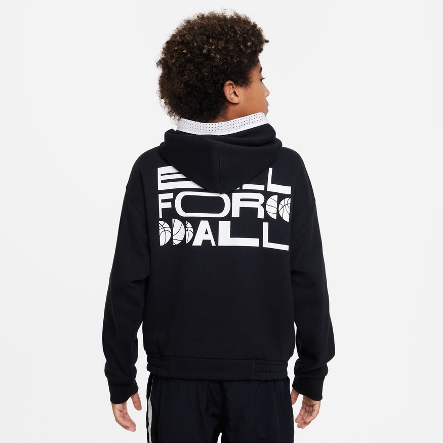 Nike Culture of Basketball Big Kids' Reversible Hoodie 'Black/White/Yellow'