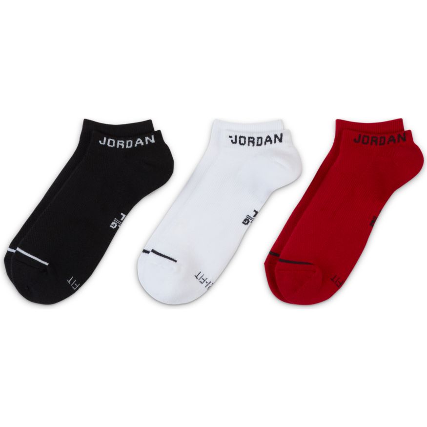 Jordan Everyday Max Unisex No-Show Socks (3 Pairs) 'Black/White/Red'